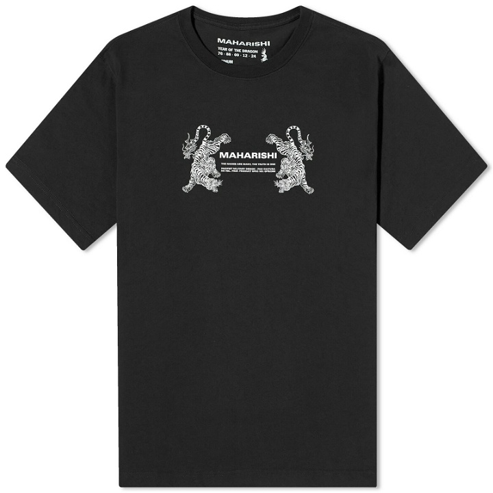 Photo: Maharishi Men's Double Tigers Miltype T-Shirt in Black