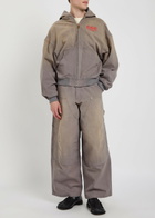 Willy Chavarria Stockton Double-knee Wide-leg Cotton Cargo Trousers Grey