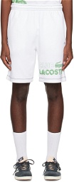 Lacoste White Printed Shorts