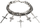 Emanuele Bicocchi Silver Cross Charm Bracelet