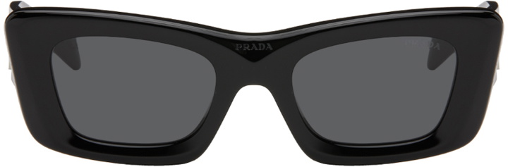 Photo: Prada Eyewear Black Triangle Logo Sunglasses