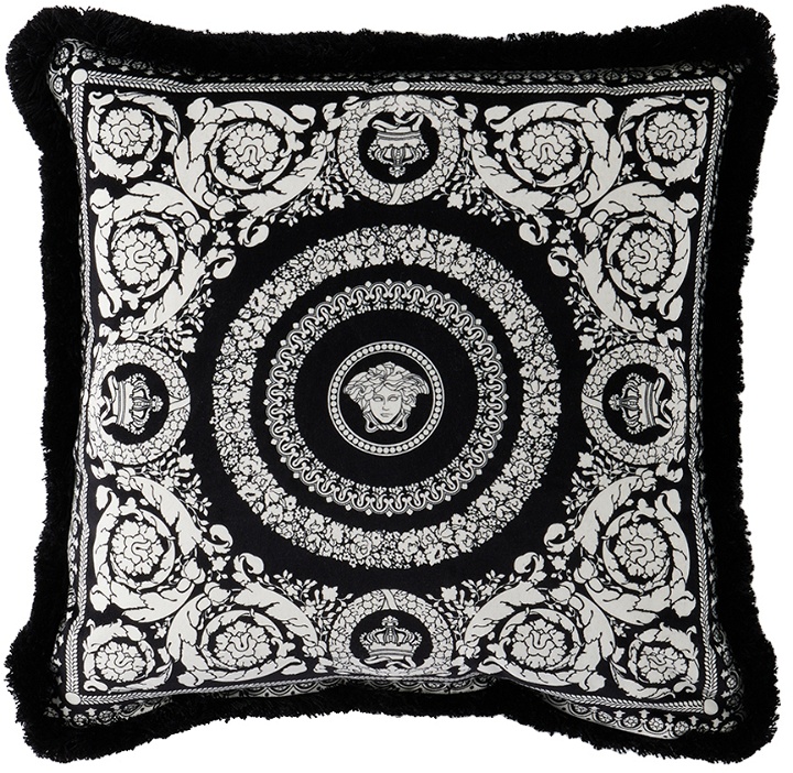 Photo: Versace Black Small Barocco Foulard Cushion