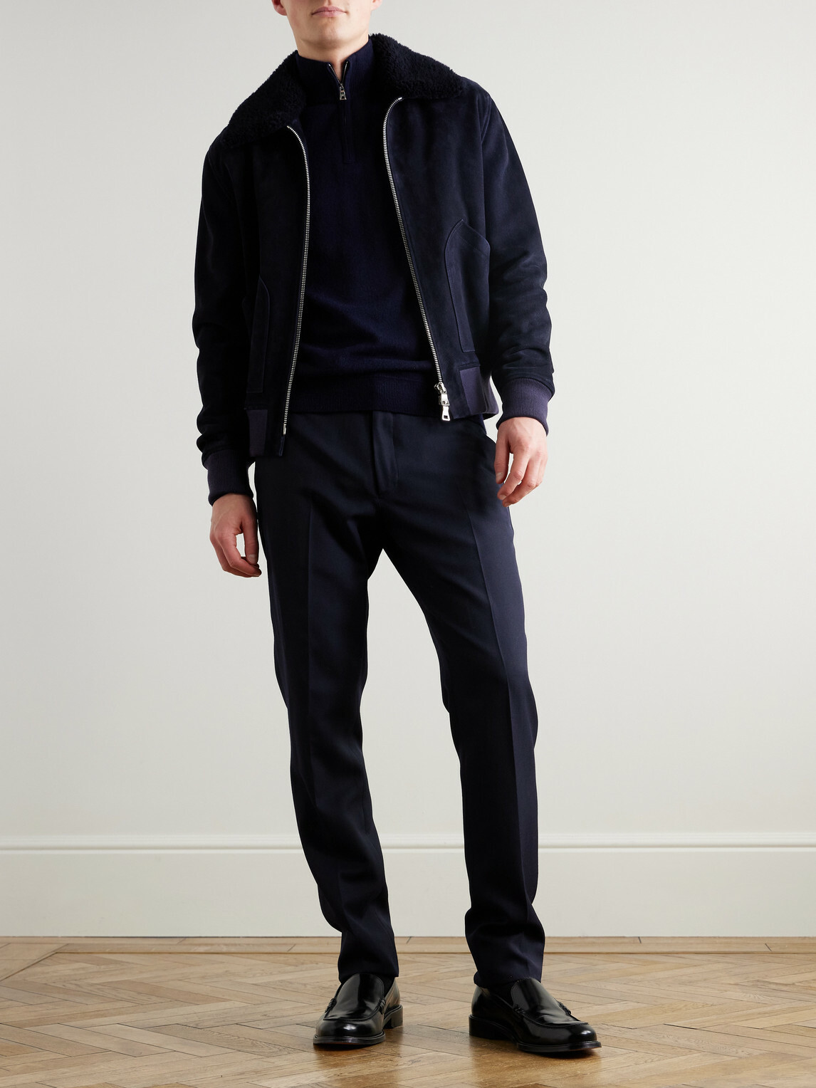 Mr P. - James Cashmere Half-Zip Sweater - Blue