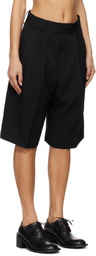 YOHJI YAMAMOTO Black Tucked Shorts