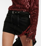 Dodo Bar Or Belted low-rise suede shorts