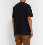 Gucci - Oversized Printed Cotton-Jersey T-Shirt - Black