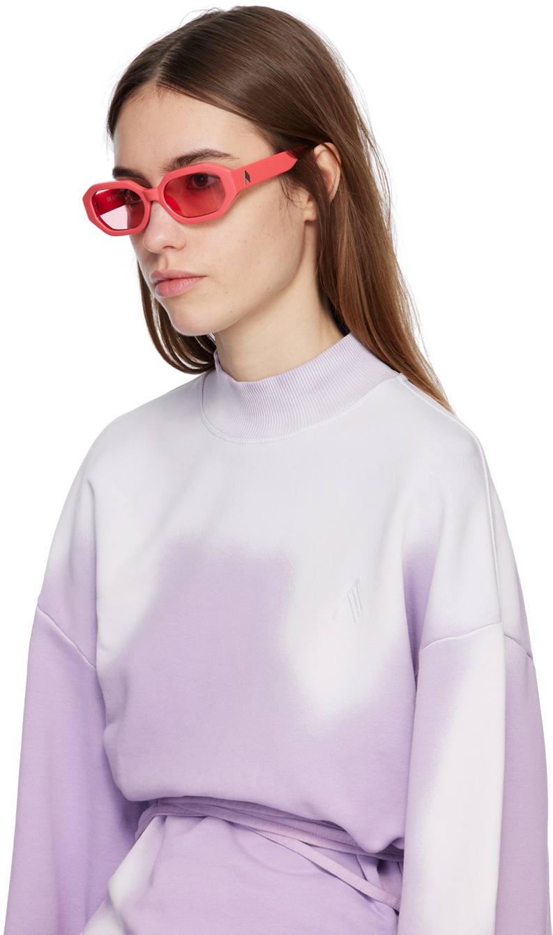 Attico x Linda Farrow Tortoise Shell Sunglasses with Pink Lenses Linda Farrow X The Attico Mini Mafra Sunglasses In Purple  main image 2