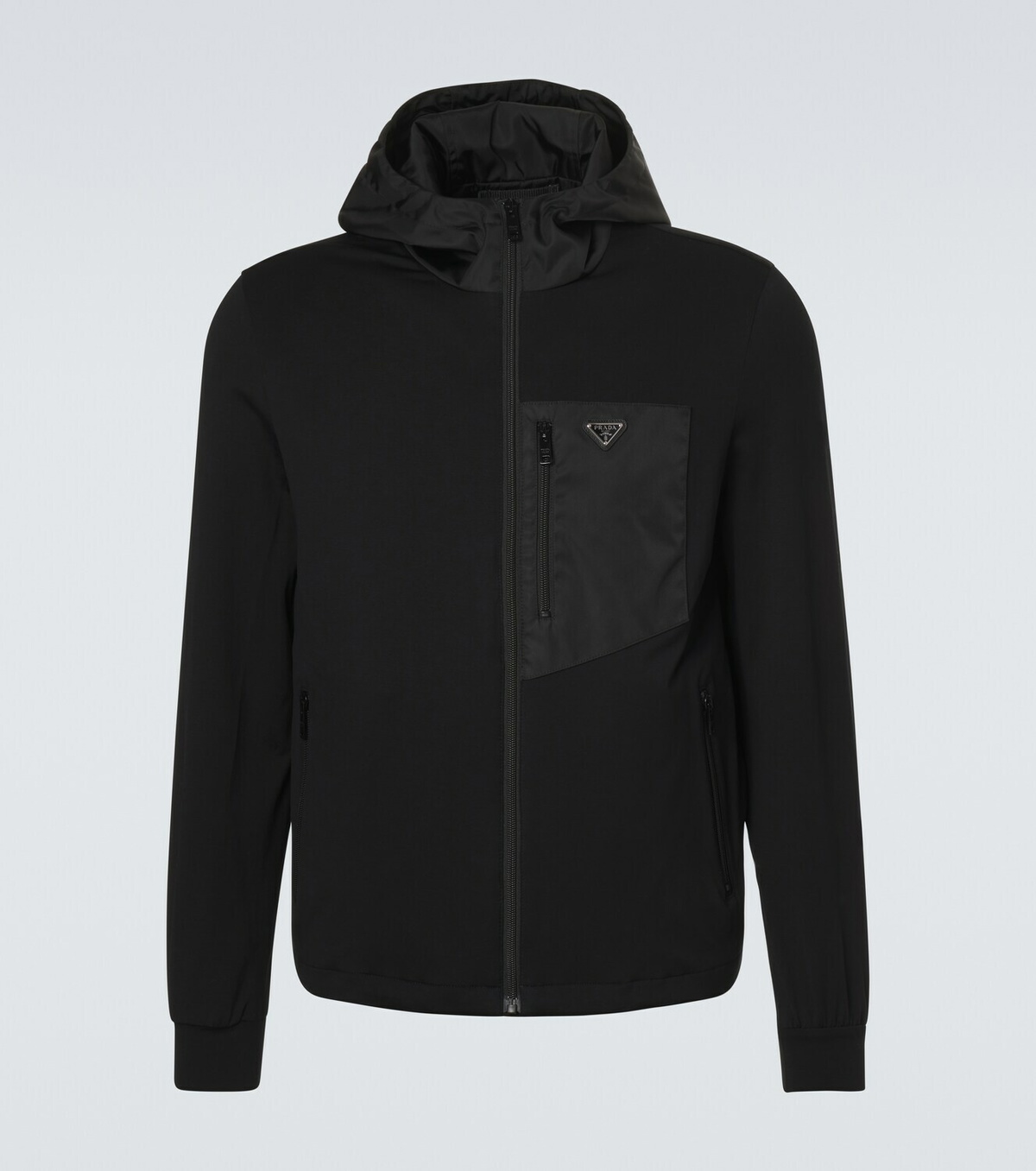 Prada Re-Nylon and cotton-blend hoodie