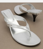 Gucci Vittoria metallic leather thong sandals