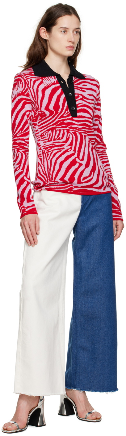 Marques Almeida Blue & White Boyfriend Jeans