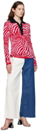 Marques Almeida Blue & White Boyfriend Jeans