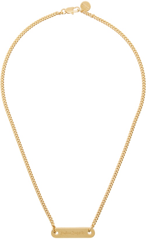 Photo: Palm Angels Gold Logo Plate Necklace