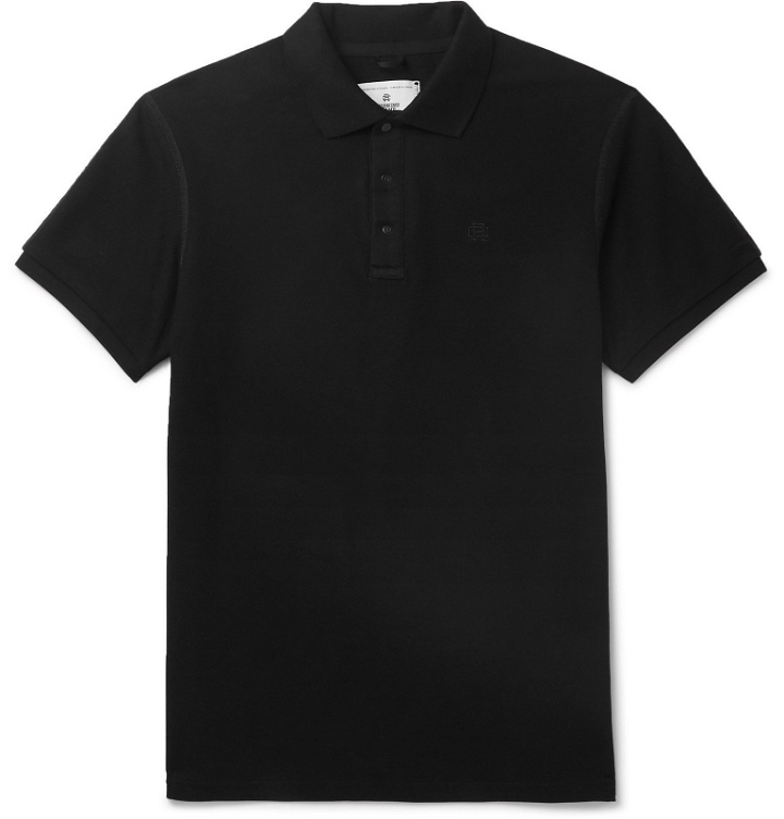 Photo: Reigning Champ - Cotton-Pique Polo Shirt - Black