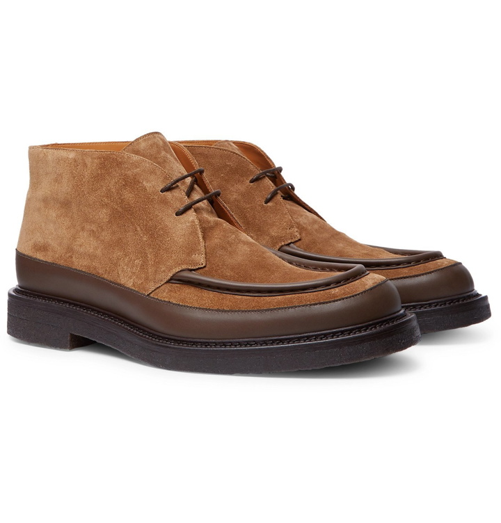 Photo: Mr P. - Jacques Leather-Trimmed Suede Desert Boots - Brown