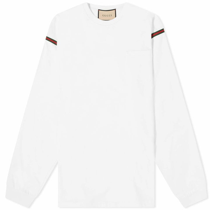 Photo: Gucci Men's Tape Long Sleeve T-Shirt in White