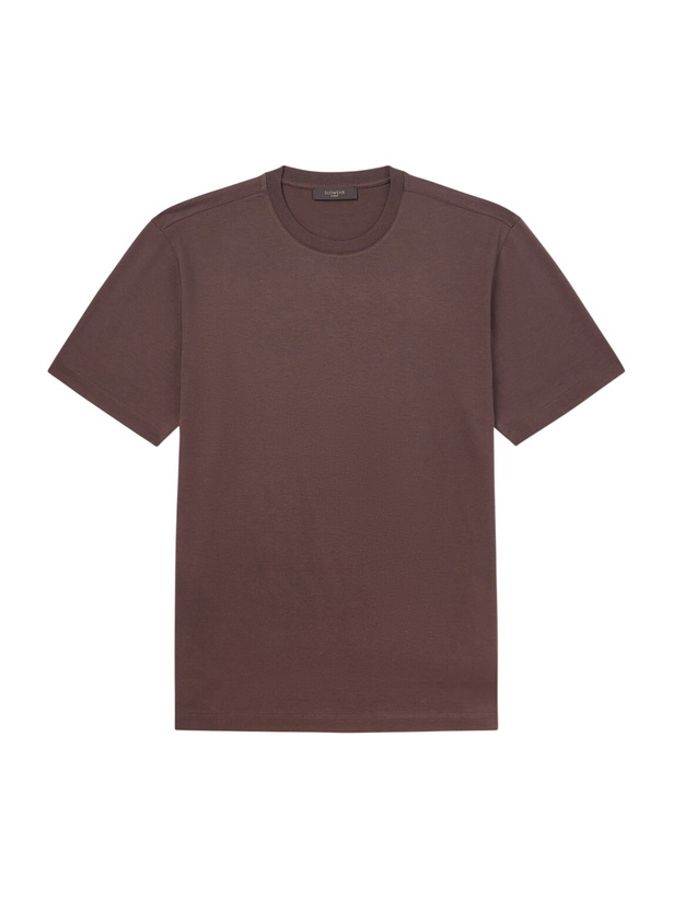 Photo: Slowear - Cotton and silk-blend jersey T-shirt - Brown