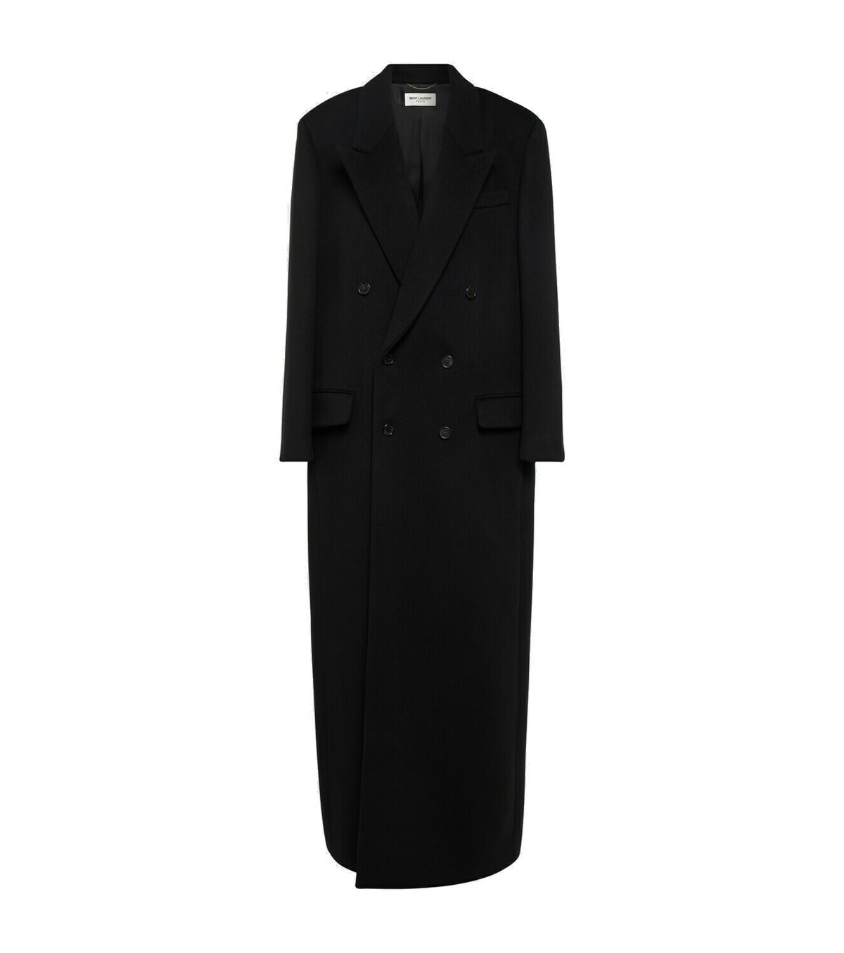 Saint Laurent Women's Double Breasted Wool Caban Black