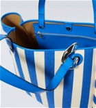 JW Anderson Striped leather-trimmed canvas tote bag