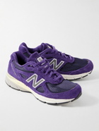 New Balance - 990v4 Rubber-Trimmed Mesh and Suede Sneakers - Purple