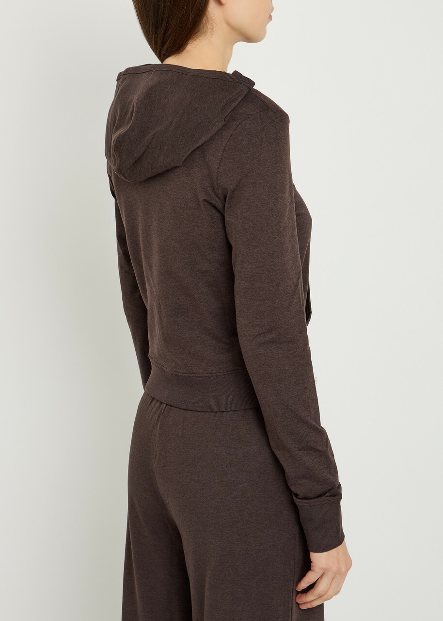 Vuori Halo Mini Hooded Stretch-jersey Sweatshirt Mauve