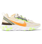 Nike - React Element 87 Ripstop, Leather and Suede Sneakers - Men - Beige