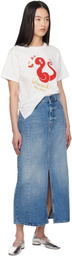 Weekend Max Mara Blue Gesso Denim Midi Skirt