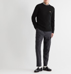 Maison Kitsuné - Logo-Appliquéd Wool Sweater - Black