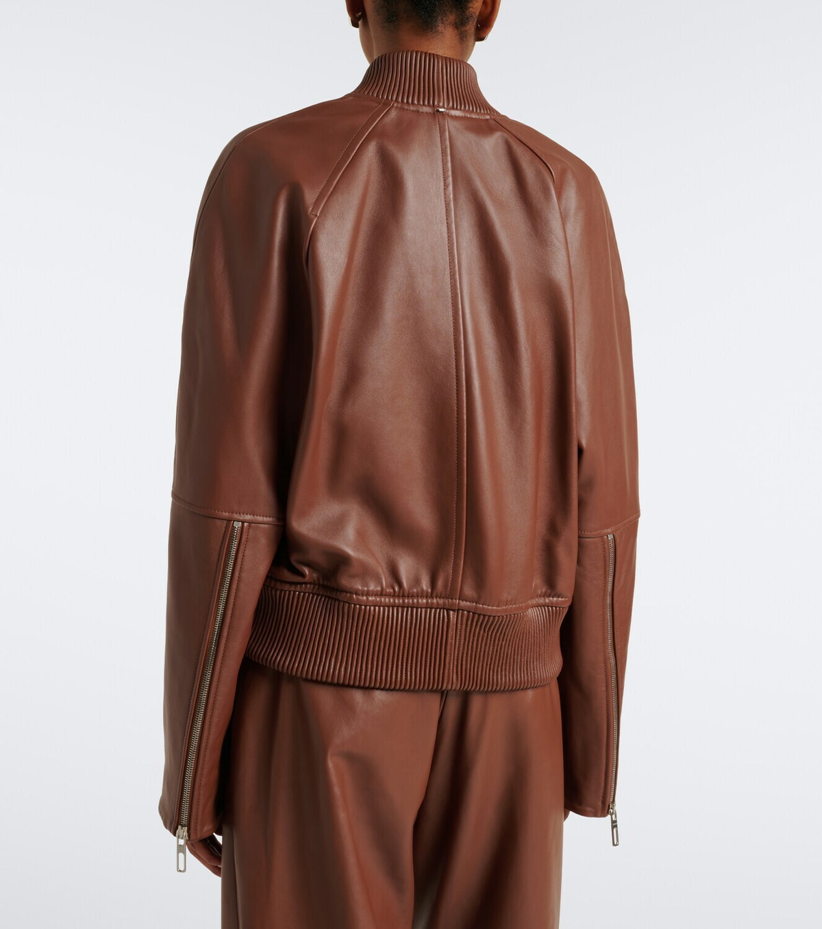 Sportmax Leather bomber jacket