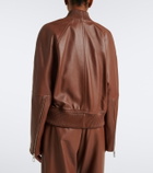 Sportmax Leather bomber jacket