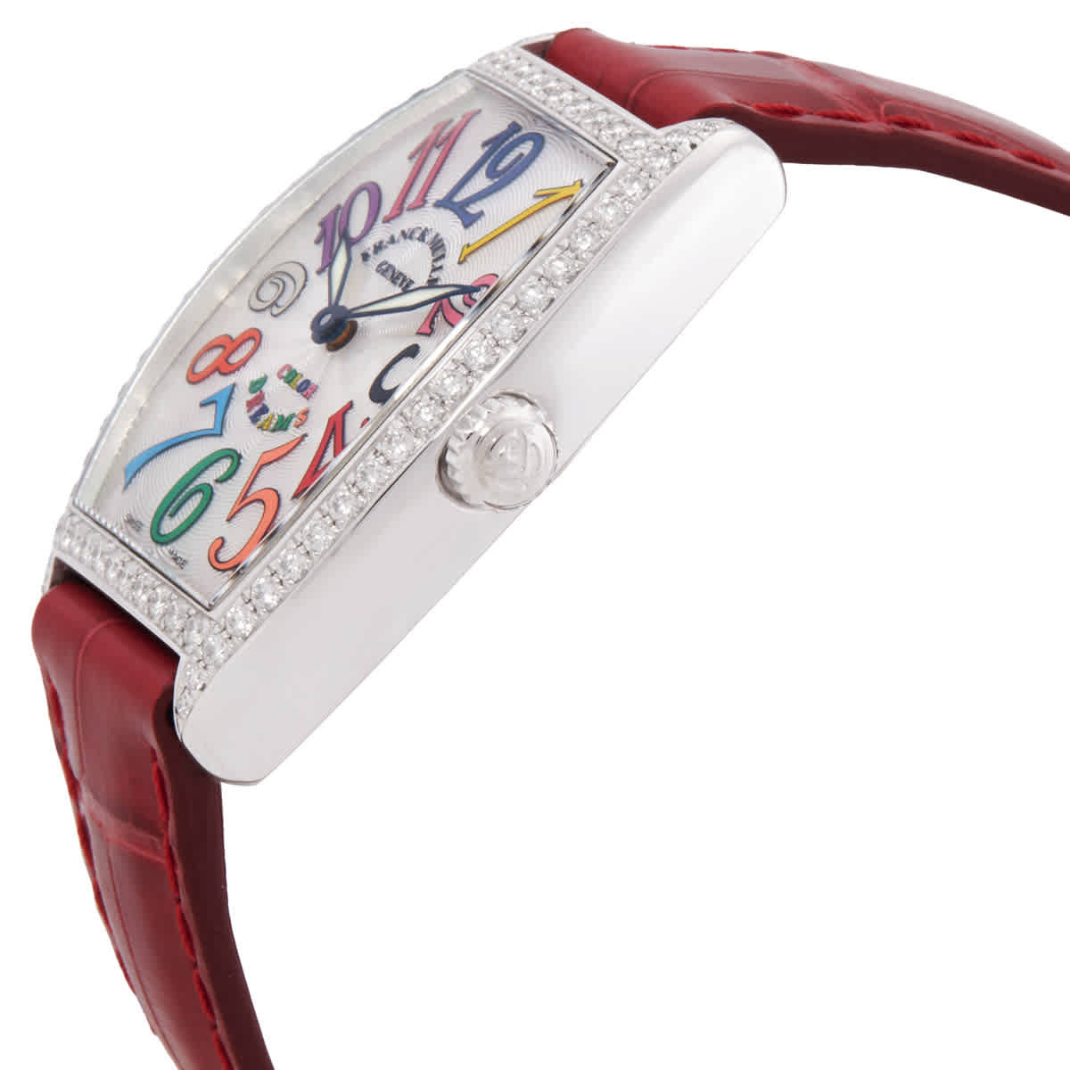 Franck Muller Cintree Curvex Quartz Diamond Silver Dial Ladies Watch 7502 QZ D 1R COL DR AC