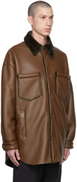 Nanushka Brown Mathis Vegan Leather Jacket