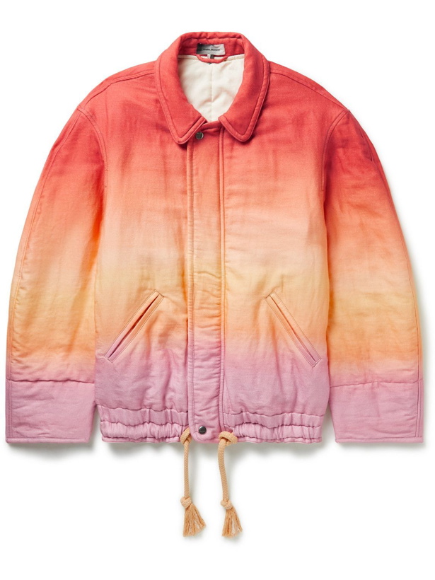 Photo: Isabel Marant - Kisteyd Padded Ombré Cotton and Linen-Blend Jacket - Orange