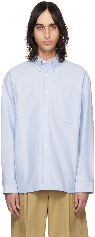 Photo: Solid Homme Blue Press-Stud Shirt