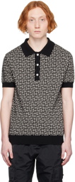 Balmain Black & Gray Monogram Polo