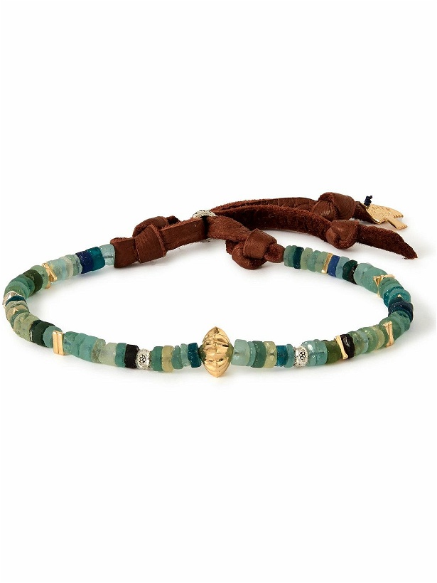 Photo: Peyote Bird - Apogee Silver, Gold-Filled and Leather Beaded Bracelet