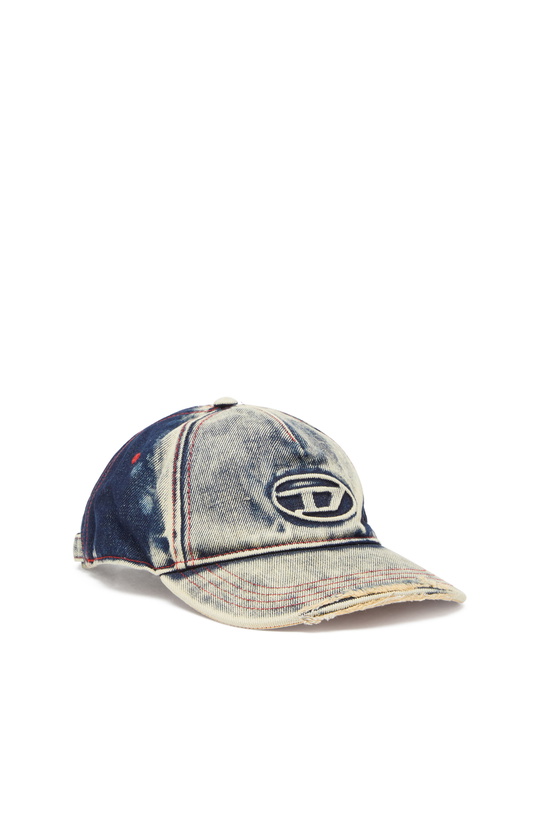 Photo: Diesel Baseball cap in treated denim - Caps - Unisex - Multicolor