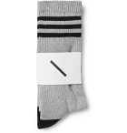 Saturdays NYC - Striped Stretch Cotton-Blend Socks - Gray
