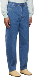 AMOMENTO Blue Recycled Cotton Round Jeans