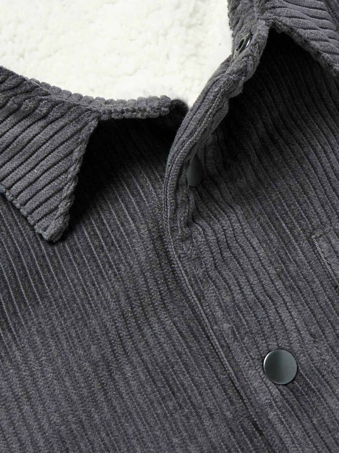James Perse - Fleece-Lined Cotton and Wool-Blend Corduroy Jacket - Gray