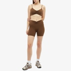 Adanola Women's Ultimate Ruched Crop Shorts in Chocolate Brown