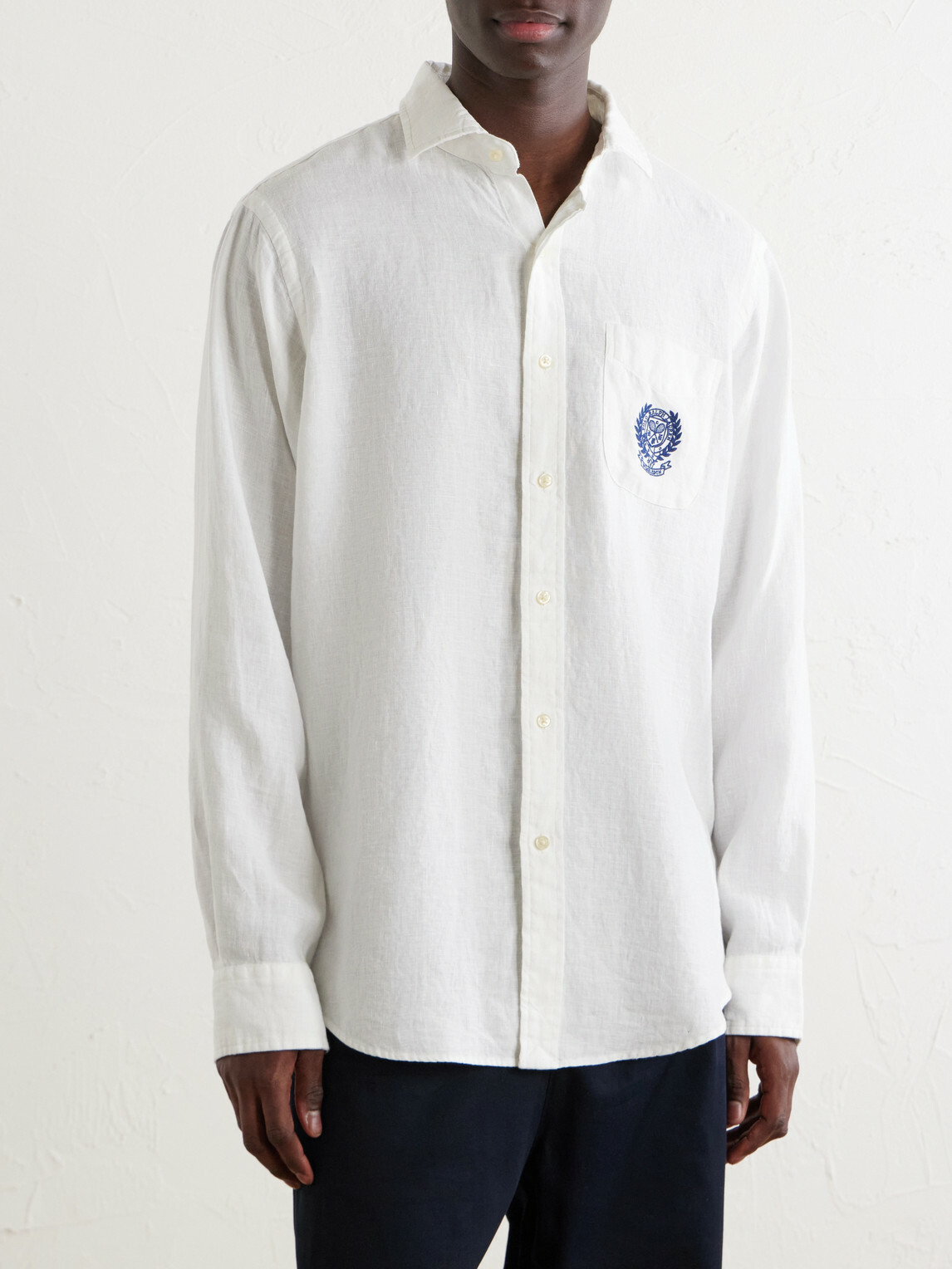 Polo Ralph Lauren - Wimbledon Logo-Embroidered Linen Shirt - White