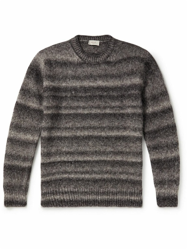 Photo: Altea - Striped Alpaca and Cotton-Blend Sweater - Gray