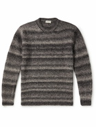 Altea - Striped Alpaca and Cotton-Blend Sweater - Gray