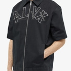 1017 ALYX 9SM Men's Short Sleeve Logo Zip Shirt in Black