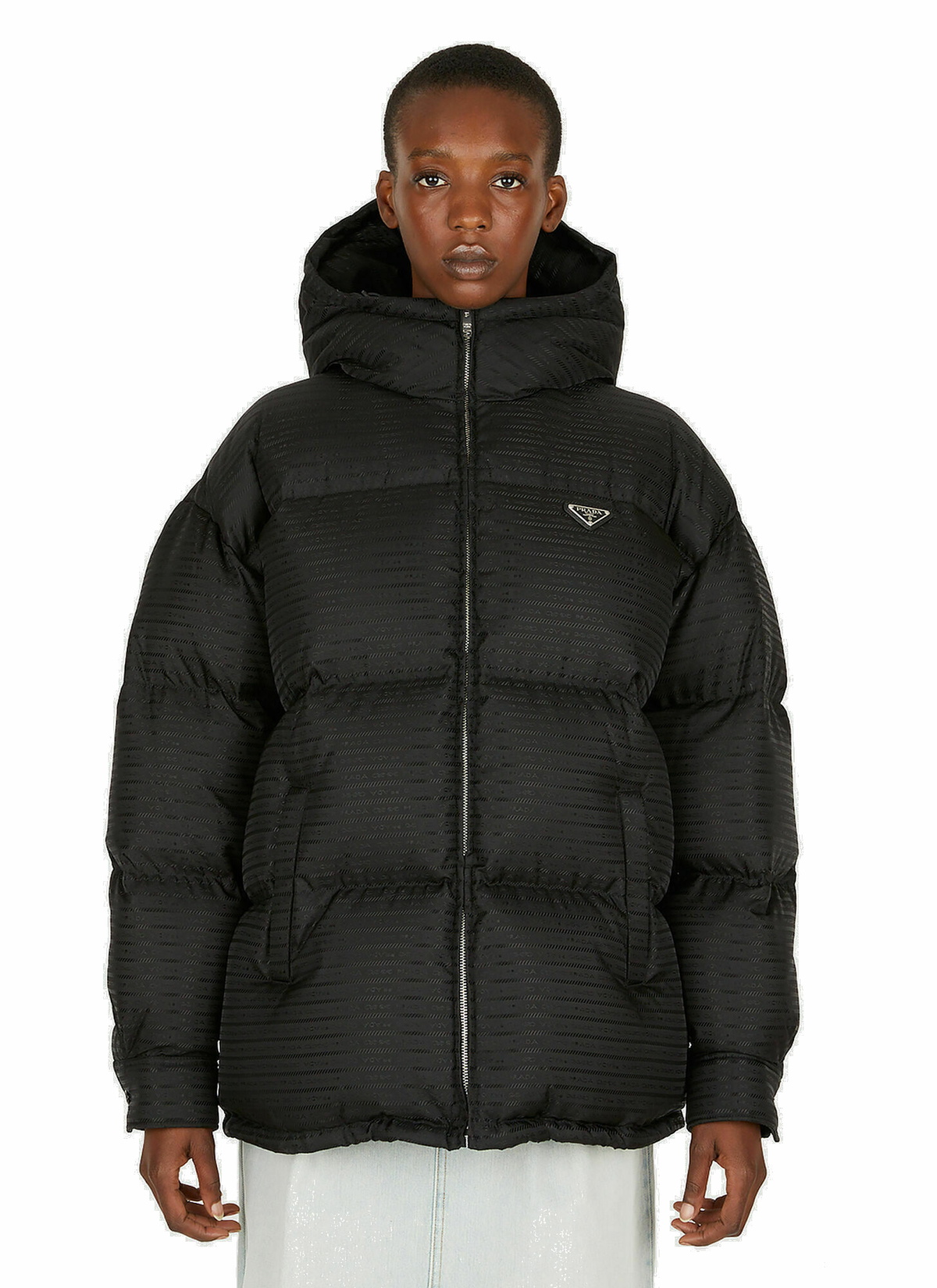 Re-Nylon padded hooded jacket