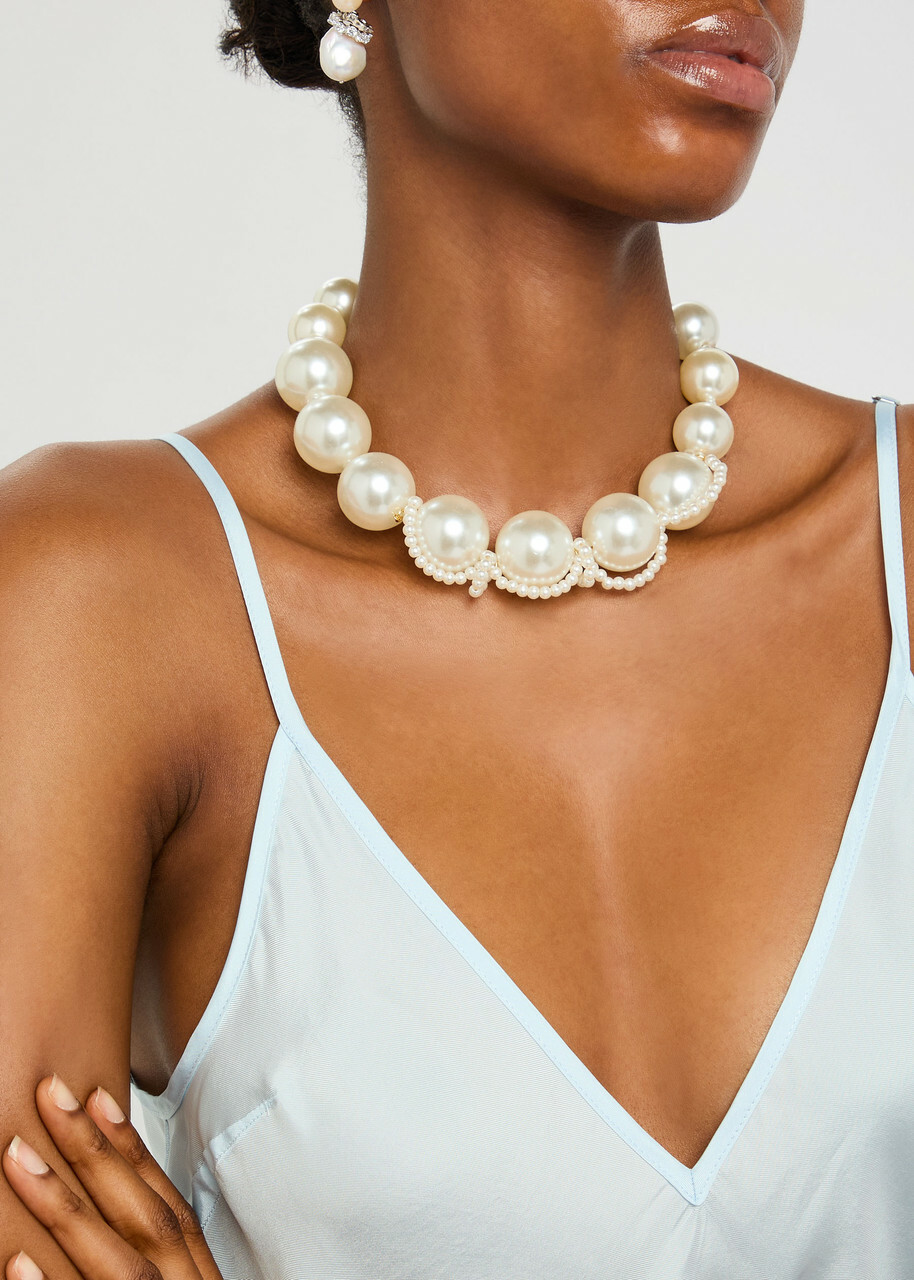 Completedworks Faux Pearl-embellished 18kt Gold-plated Necklace - One Size