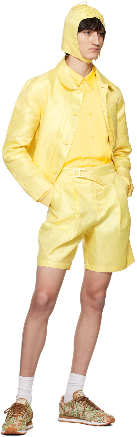 Kanghyuk Yellow Pleated Shorts