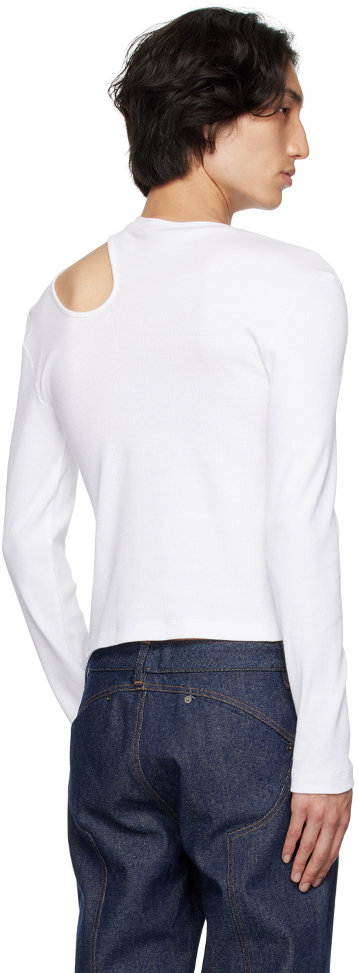 K.NGSLEY White Romain Long Sleeve T-Shirt