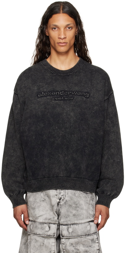 Photo: Alexander Wang Black Oversize Logo Sweater