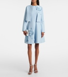 Oscar de la Renta Cropped floral-appliqué sequined jacket